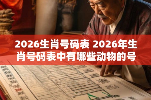 2026生肖号码表 2026年生肖号码表中有哪些动物的号码