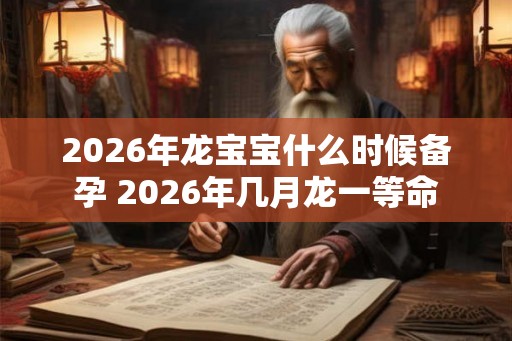2026年龙宝宝什么时候备孕 2026年几月龙一等命