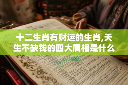十二生肖有财运的生肖,天生不缺钱的四大属相是什么？