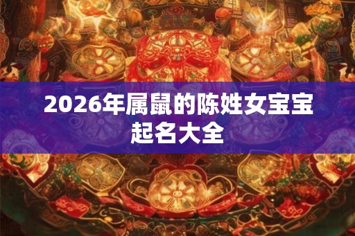 2026年属鼠的陈姓女宝宝起名大全
