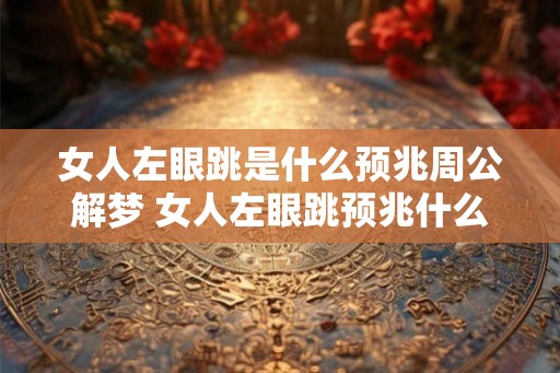 女人左眼跳是什么预兆周公解梦 女人左眼跳预兆什么