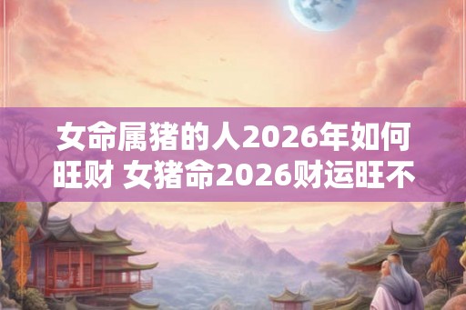 女命属猪的人2026年如何旺财 女猪命2026财运旺不旺