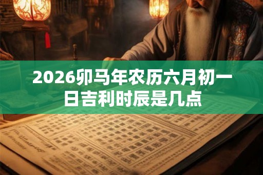 2026卯马年农历六月初一日吉利时辰是几点 2026卯马年农历六月初一日吉利时辰是几点