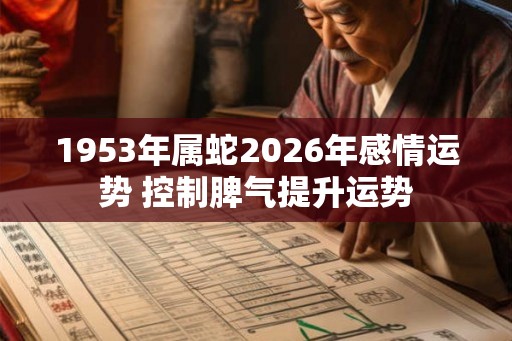 1953年属蛇2026年感情运势 控制脾气提升运势