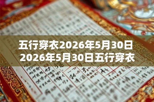 五行穿衣2026年5月30日 2026年5月30日五行穿衣怎么选