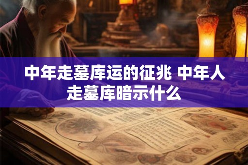 中年走墓库运的征兆 中年人走墓库暗示什么 中年走墓库运的征兆 中年人走墓库暗示什么