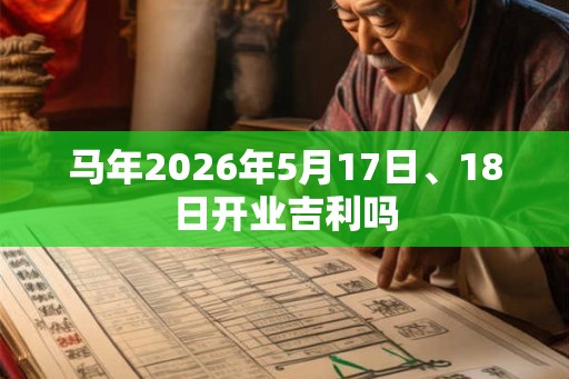 马年2026年5月17日、18日开业吉利吗