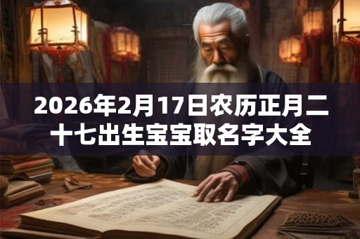 2026年2月17日农历正月二十七出生宝宝取名字大全
