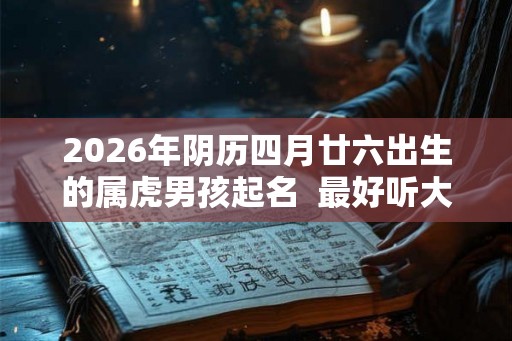 2026年阴历四月廿六出生的属虎男孩起名  最好听大气的名字