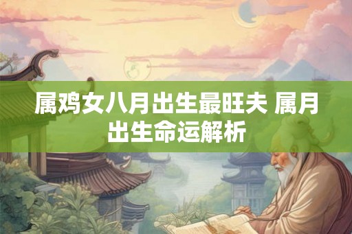 属鸡女八月出生最旺夫 属月出生命运解析