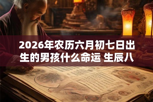 2026年农历六月初七日出生的男孩什么命运 生辰八字分析