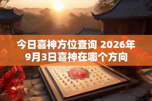 今日喜神方位查询 2026年9月3日喜神在哪个方向