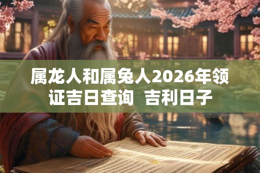 属龙人和属兔人2026年领证吉日查询  吉利日子