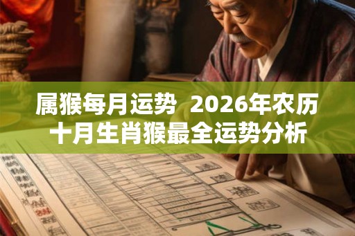 属猴每月运势  2026年农历十月生肖猴最全运势分析