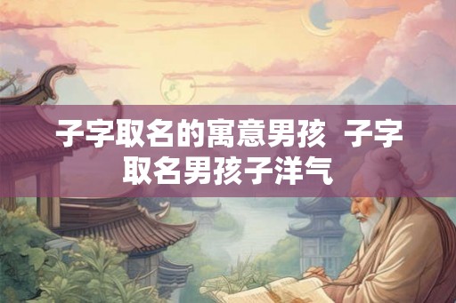 子字取名的寓意男孩  子字取名男孩子洋气