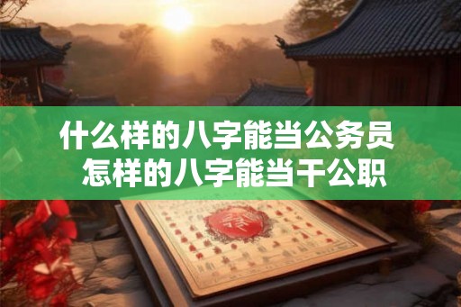 什么样的八字能当公务员  怎样的八字能当干公职