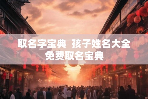 取名字宝典  孩子姓名大全免费取名宝典