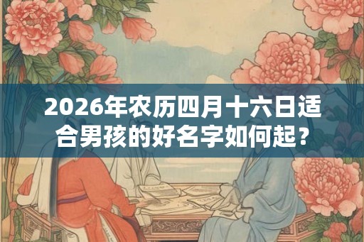 2026年农历四月十六日适合男孩的好名字如何起？