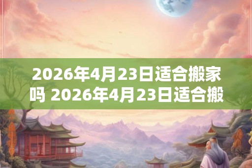2026年4月23日适合搬家吗 2026年4月23日适合搬家吗