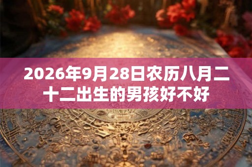 2026年9月28日农历八月二十二出生的男孩好不好