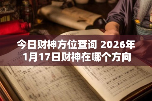 今日财神方位查询 2026年1月17日财神在哪个方向