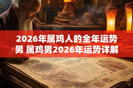 2026年属鸡人的全年运势男 属鸡男2026年运势详解