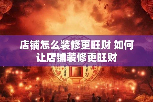 店铺怎么装修更旺财 如何让店铺装修更旺财