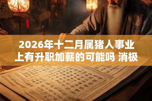 2026年十二月属猪人事业上有升职加薪的可能吗 消极懈怠提升缓慢