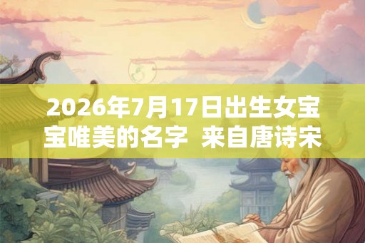 2026年7月17日出生女宝宝唯美的名字 来自唐诗宋词 2026年7月17日出生女宝宝唯美的名字 来自唐诗宋词