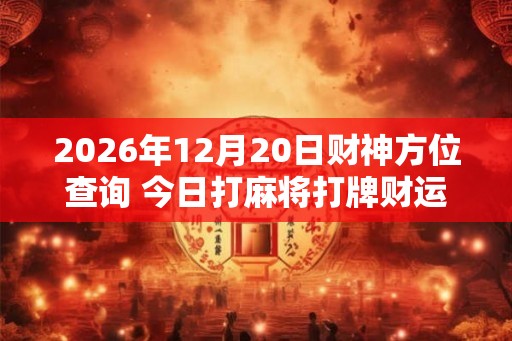 2026年12月20日财神方位查询 今日打麻将打牌财运方位