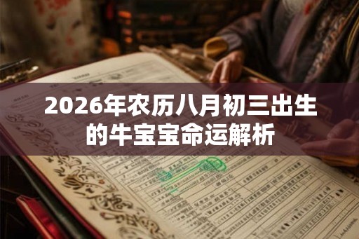 2026年农历八月初三出生的牛宝宝命运解析