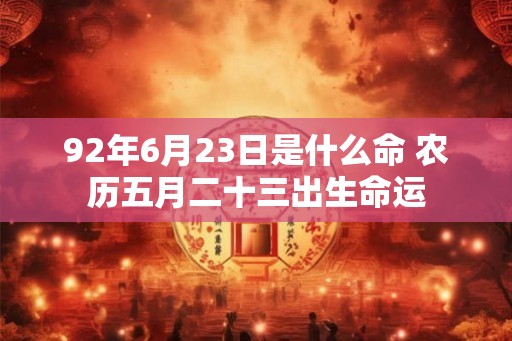 92年6月23日是什么命 农历五月二十三出生命运