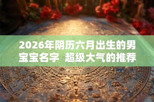 2026年阴历六月出生的男宝宝名字  超级大气的推荐