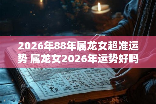 2026年88年属龙女超准运势 属龙女2026年运势好吗