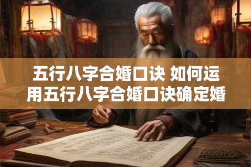 五行八字合婚口诀 如何运用五行八字合婚口诀确定婚姻