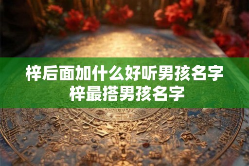 梓后面加什么好听男孩名字 梓最搭男孩名字
