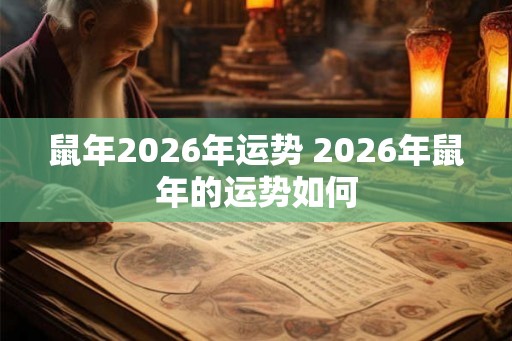鼠年2026年运势 2026年鼠年的运势如何