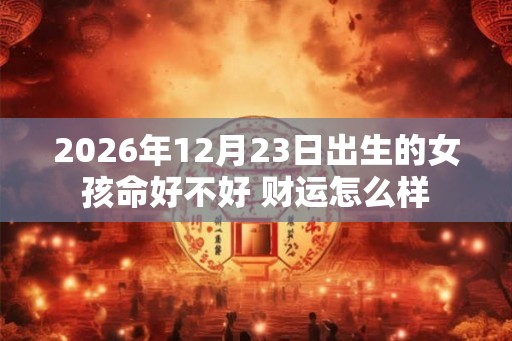 2026年12月23日出生的女孩命好不好 财运怎么样