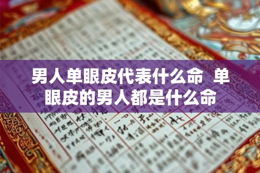 男人单眼皮代表什么命 单眼皮的男人都是什么命 男人单眼皮代表什么命 单眼皮的男人都是什么命