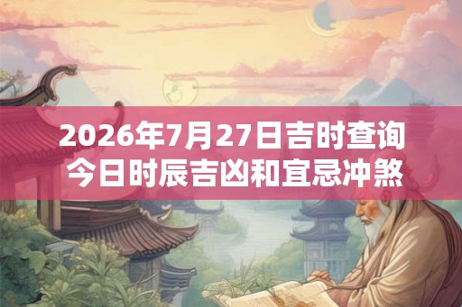 2026年7月27日吉时查询 今日时辰吉凶和宜忌冲煞 2026年7月27日吉时查询 今日时辰吉凶和宜忌冲煞