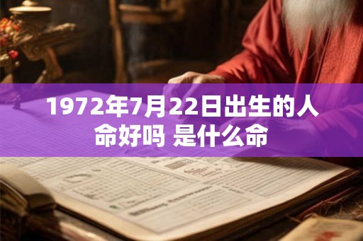 1972年7月22日出生的人命好吗 是什么命