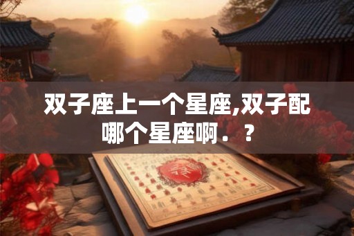 双子座上一个星座,双子配哪个星座啊．？