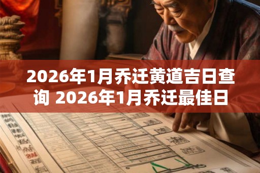 2026年1月乔迁黄道吉日查询 2026年1月乔迁最佳日子