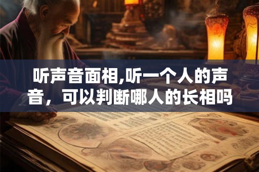 听声音面相,听一个人的声音，可以判断哪人的长相吗？