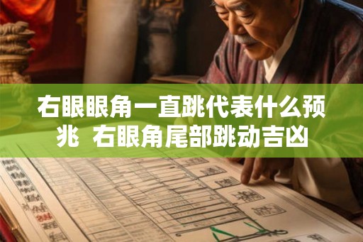 右眼眼角一直跳代表什么预兆  右眼角尾部跳动吉凶