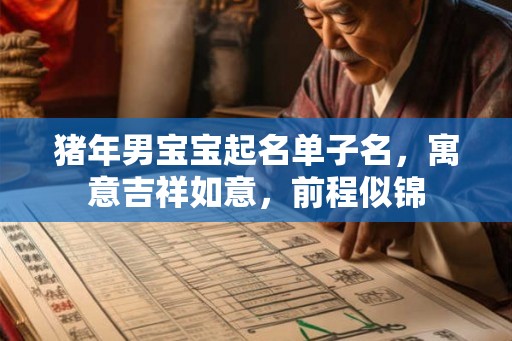 猪年男宝宝起名单子名，寓意吉祥如意，前程似锦