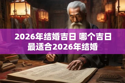 2026年结婚吉日 哪个吉日最适合2026年结婚