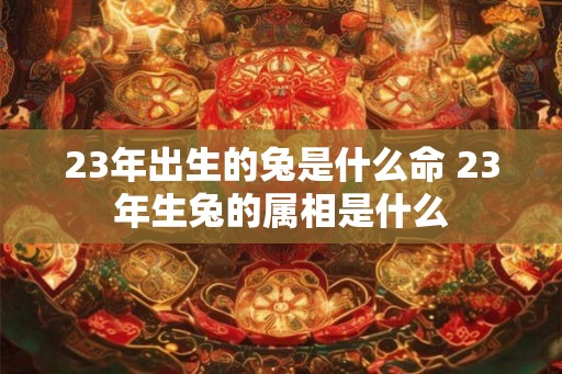 23年出生的兔是什么命 23年生兔的属相是什么