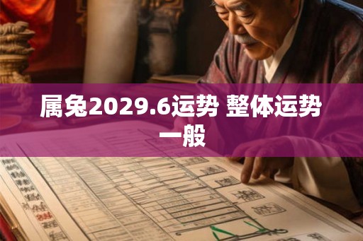 属兔2029.6运势 整体运势一般