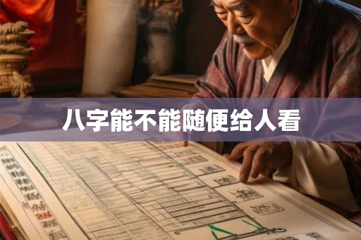 八字能不能随便给人看 八字能不能随便给人看